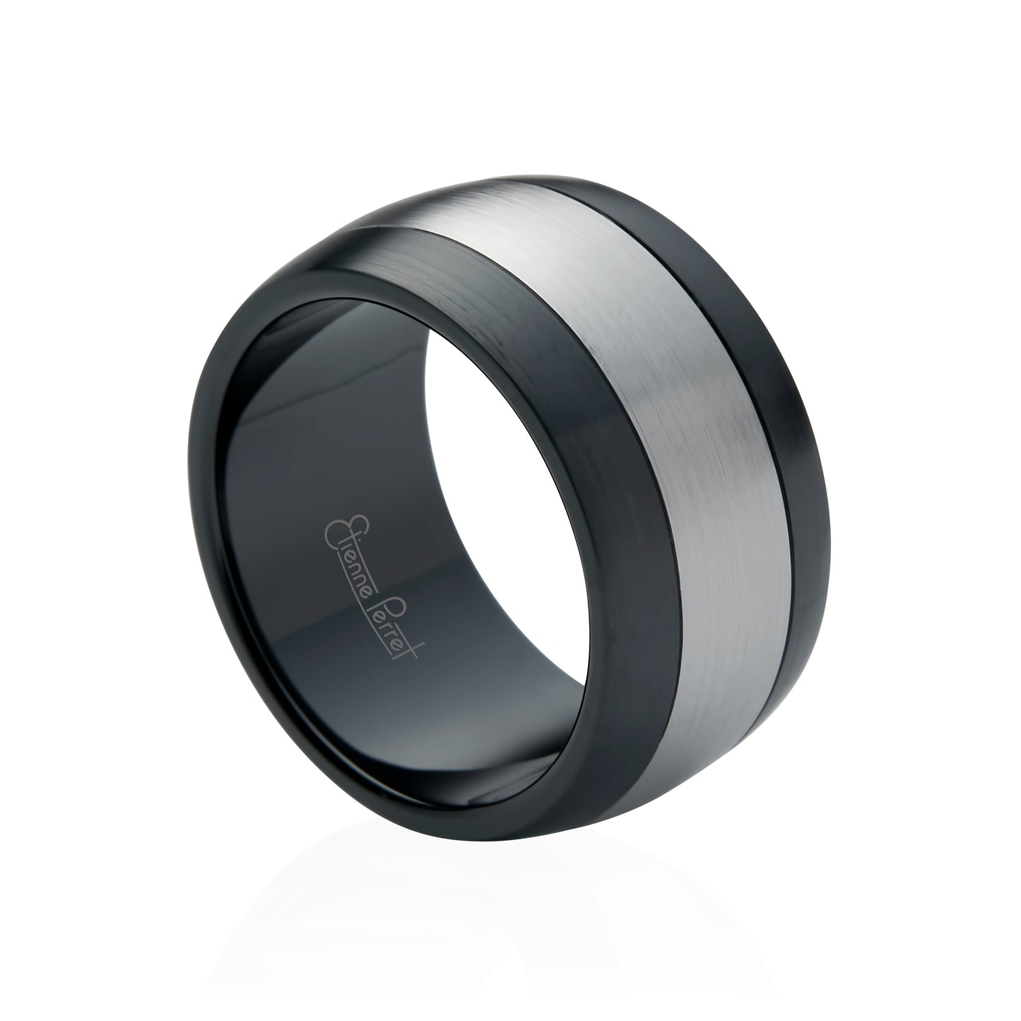 Black Gem Ceramic with Cobalt Chrome Inlay Band 12mm