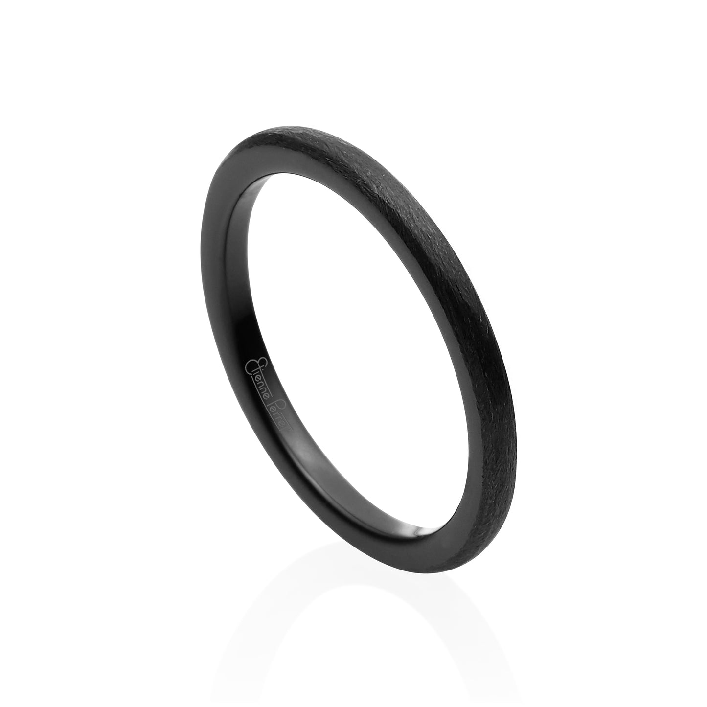 Black Gem Ceramic Dome Band 2mm