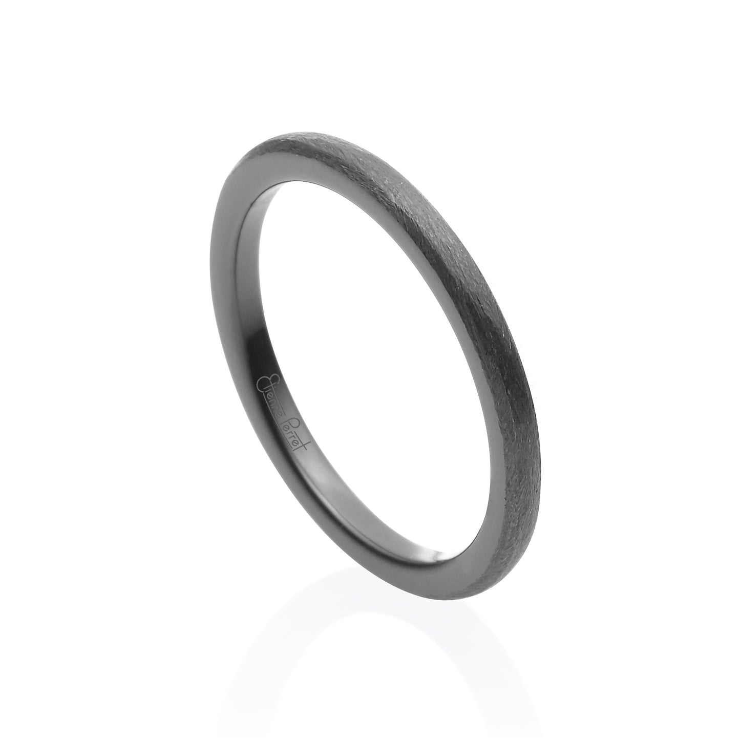 Grey Gem Ceramic Dome Band 2mm