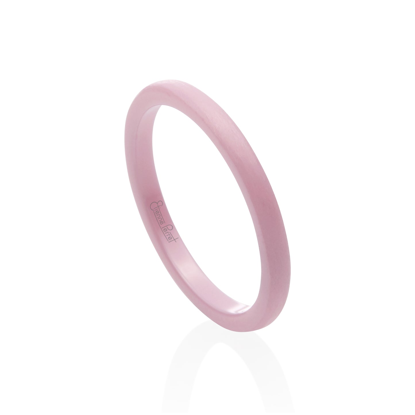 Pink Gem Ceramic Dome Band 2mm