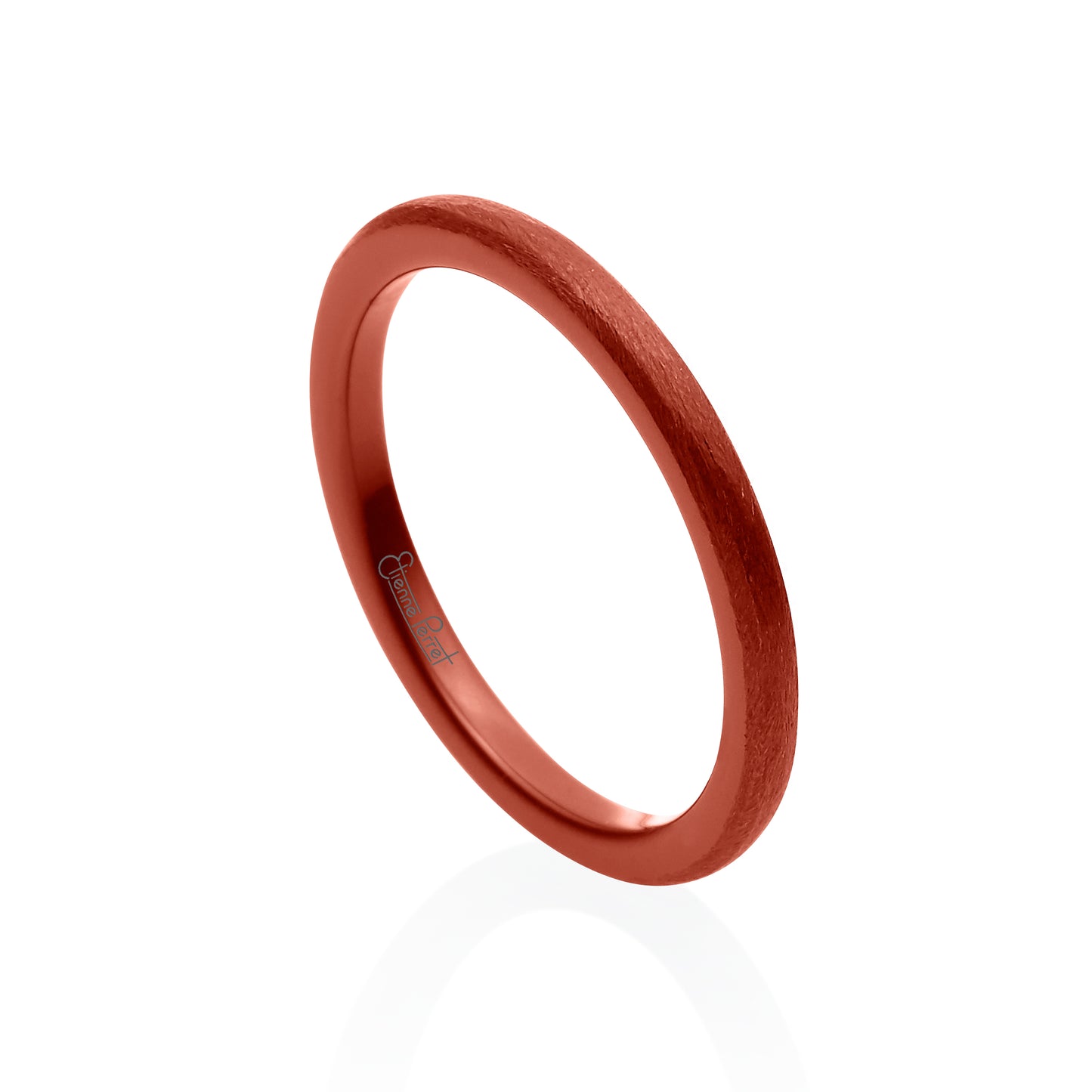 Red Gem Ceramic Dome Band 2mm