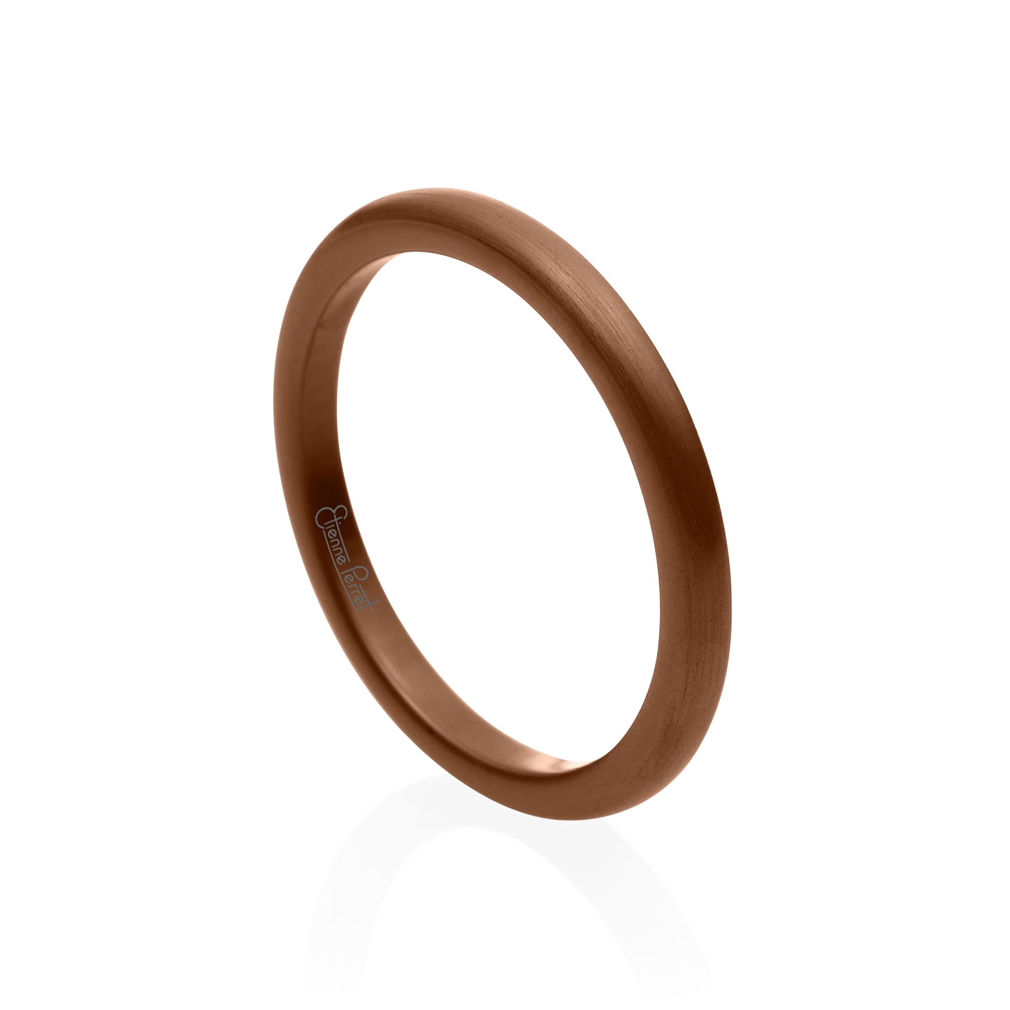Brown Gem Ceramic Dome Band 2mm