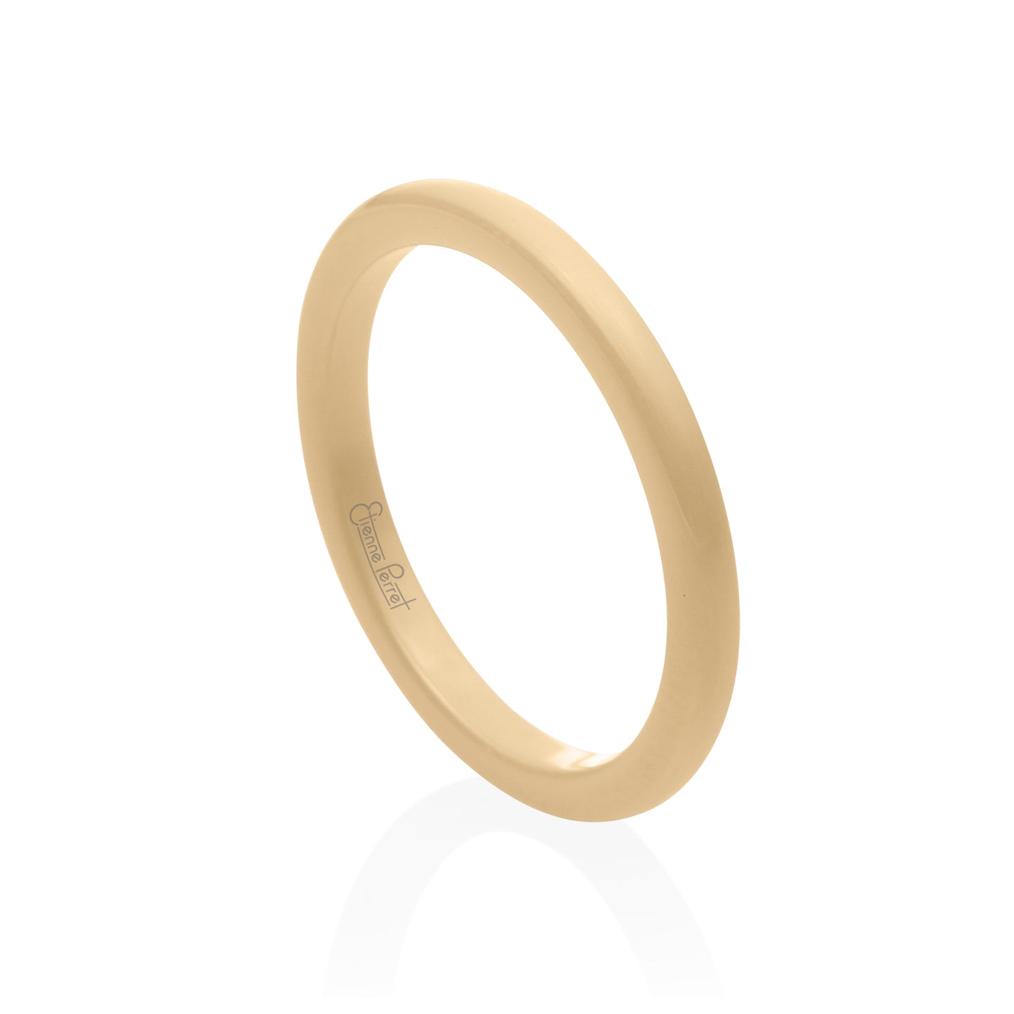 Cream Gem Ceramic Dome Band 2mm
