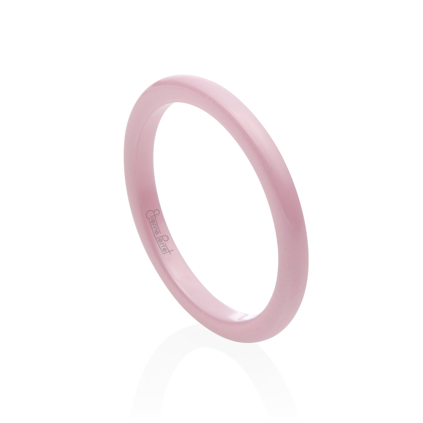 Pink Gem Ceramic Dome Band 2mm