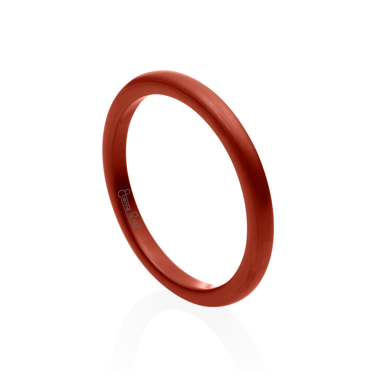 Red Gem Ceramic Dome Band 2mm