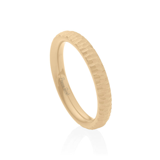 Cream Gem Ceramic Bark Band 3mm