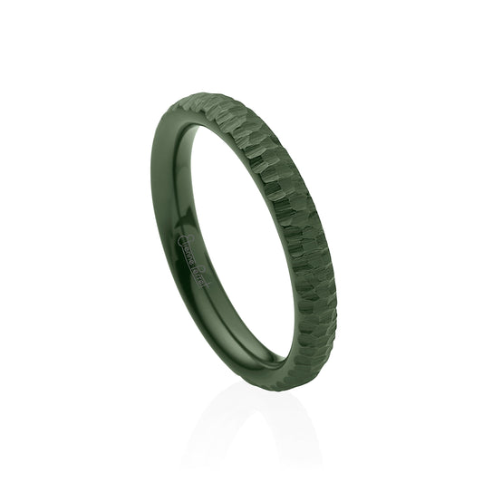 Green Gem Ceramic Bark Band 3mm