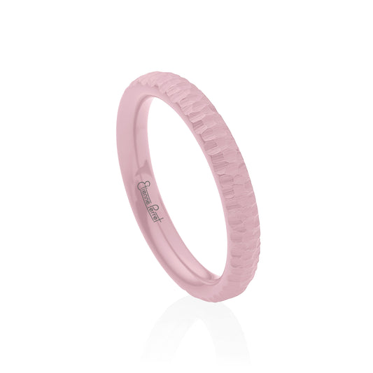 Pink Gem Ceramic Bark Band 3mm