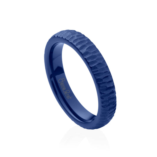 Blue Gem Ceramic Bark Band 4mm