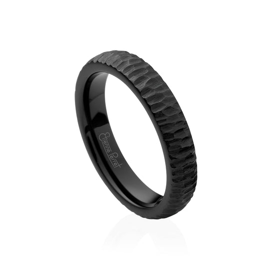 Black Gem Ceramic Bark Band 4mm