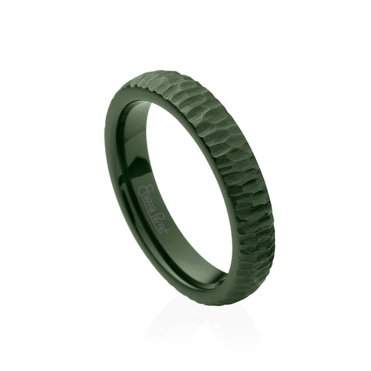 Green Gem Ceramic Bark Band 4mm