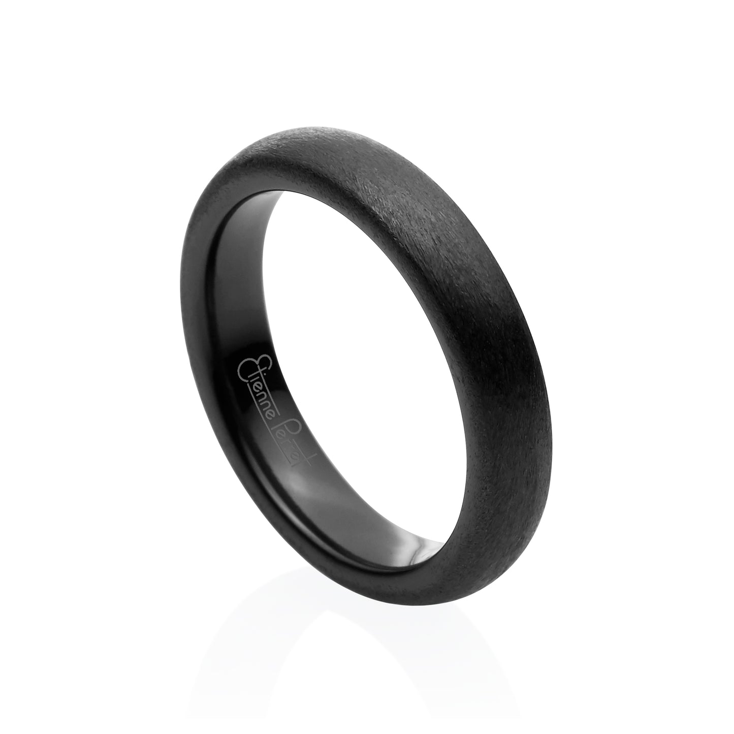 Black Gem Ceramic Dome Band 4mm