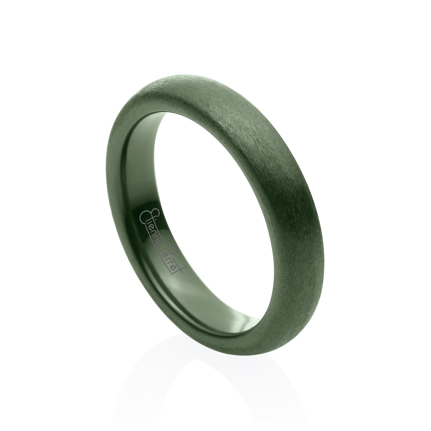Green Gem Ceramic Dome Band 4mm