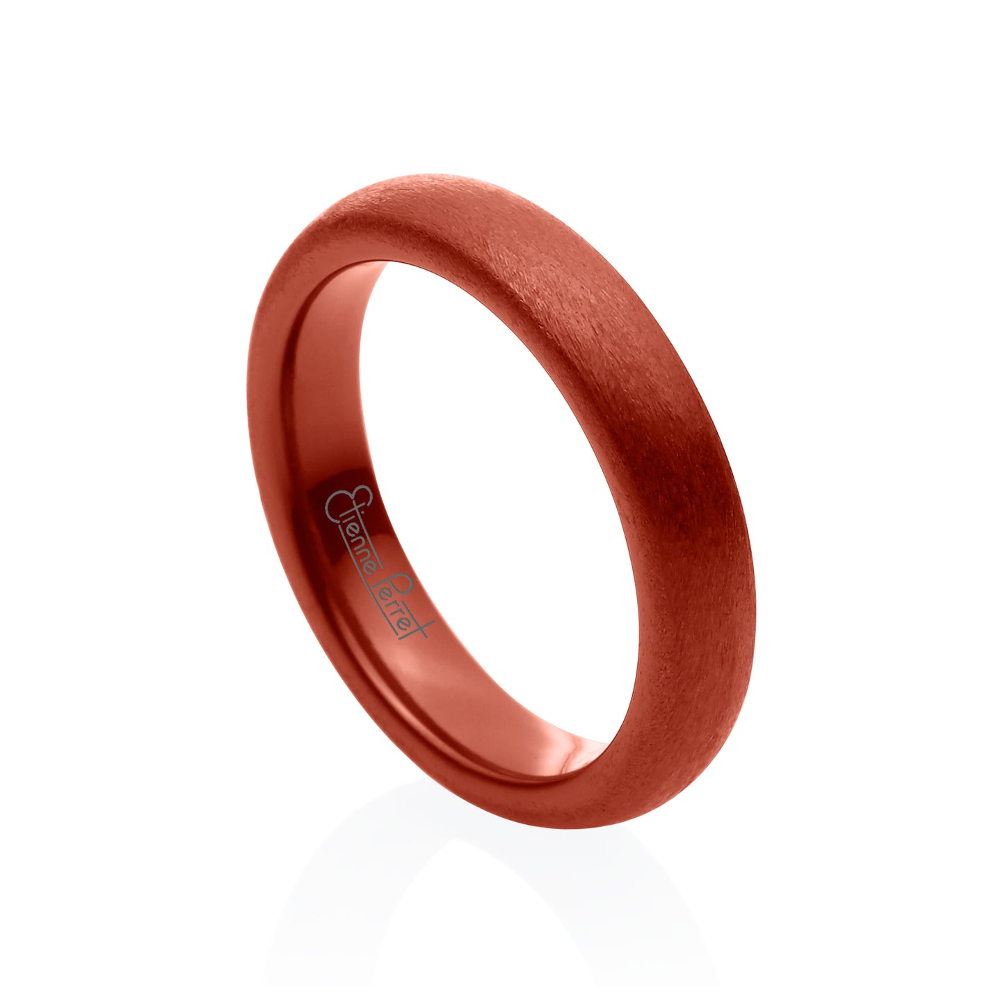 Red Gem Ceramic Dome Band 4mm