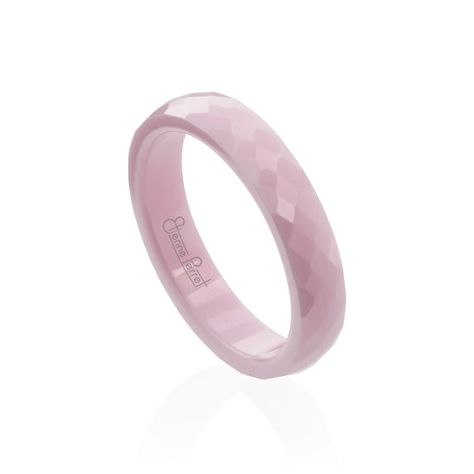 Pink Gem Ceramic Faceted Band 4mm