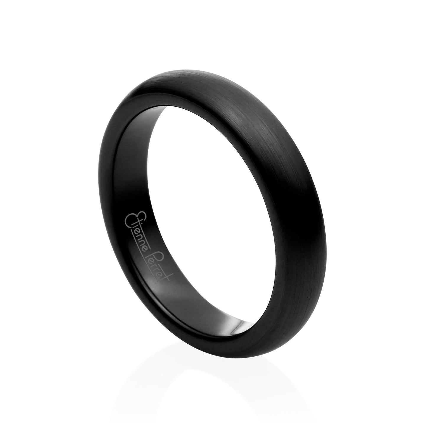 Black Gem Ceramic Dome Band 4mm