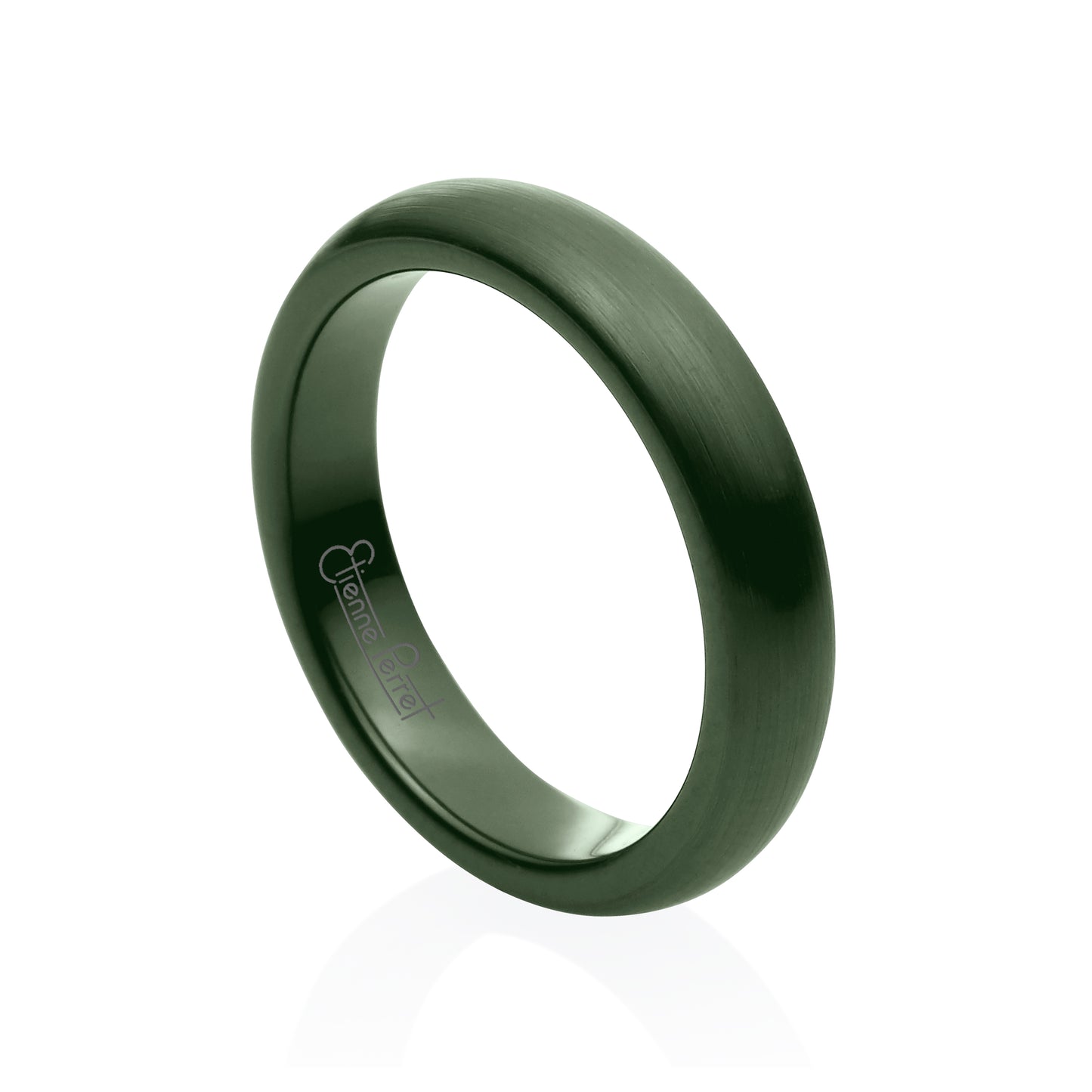 Green Gem Ceramic Dome Band 4mm