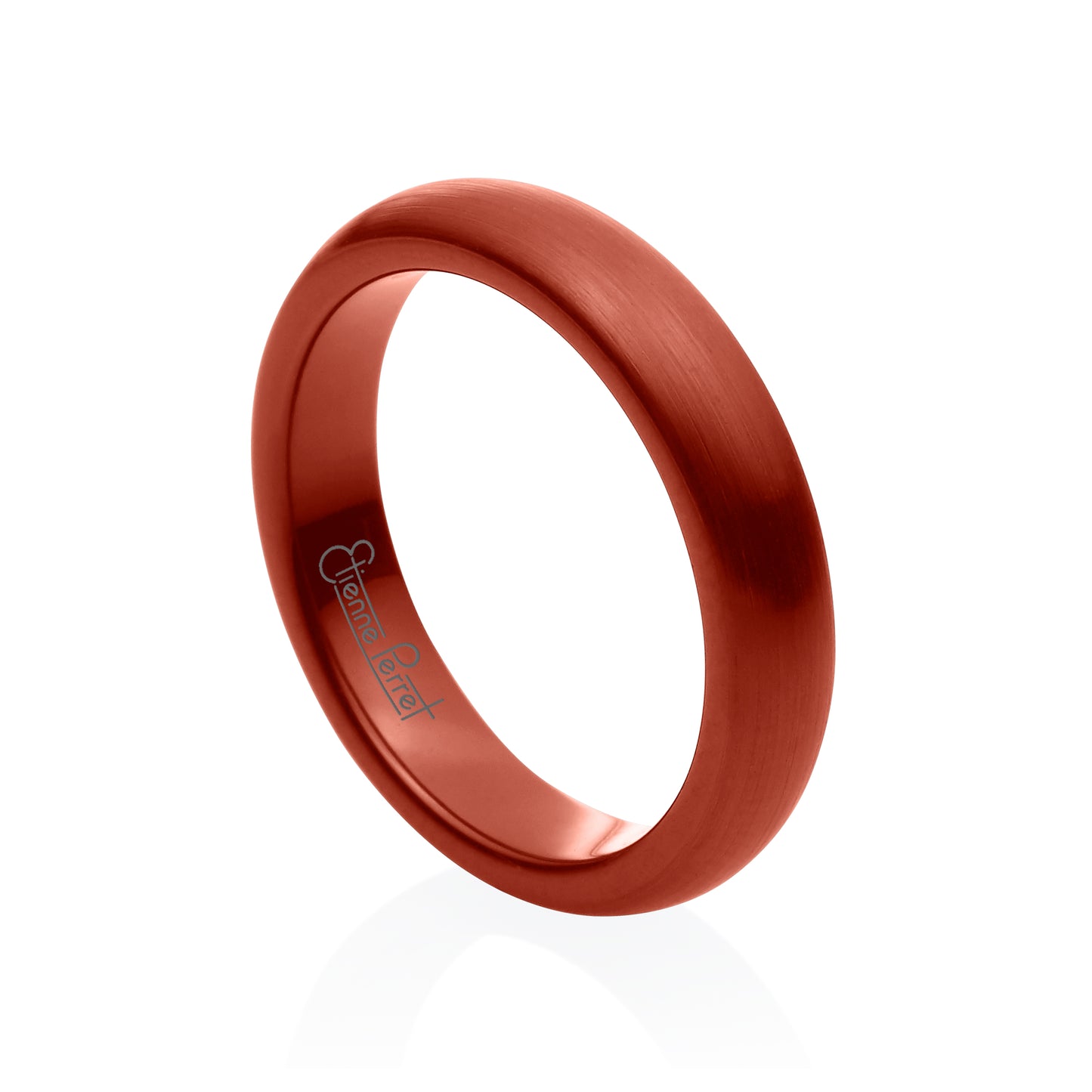 Red Gem Ceramic Dome Band 4mm
