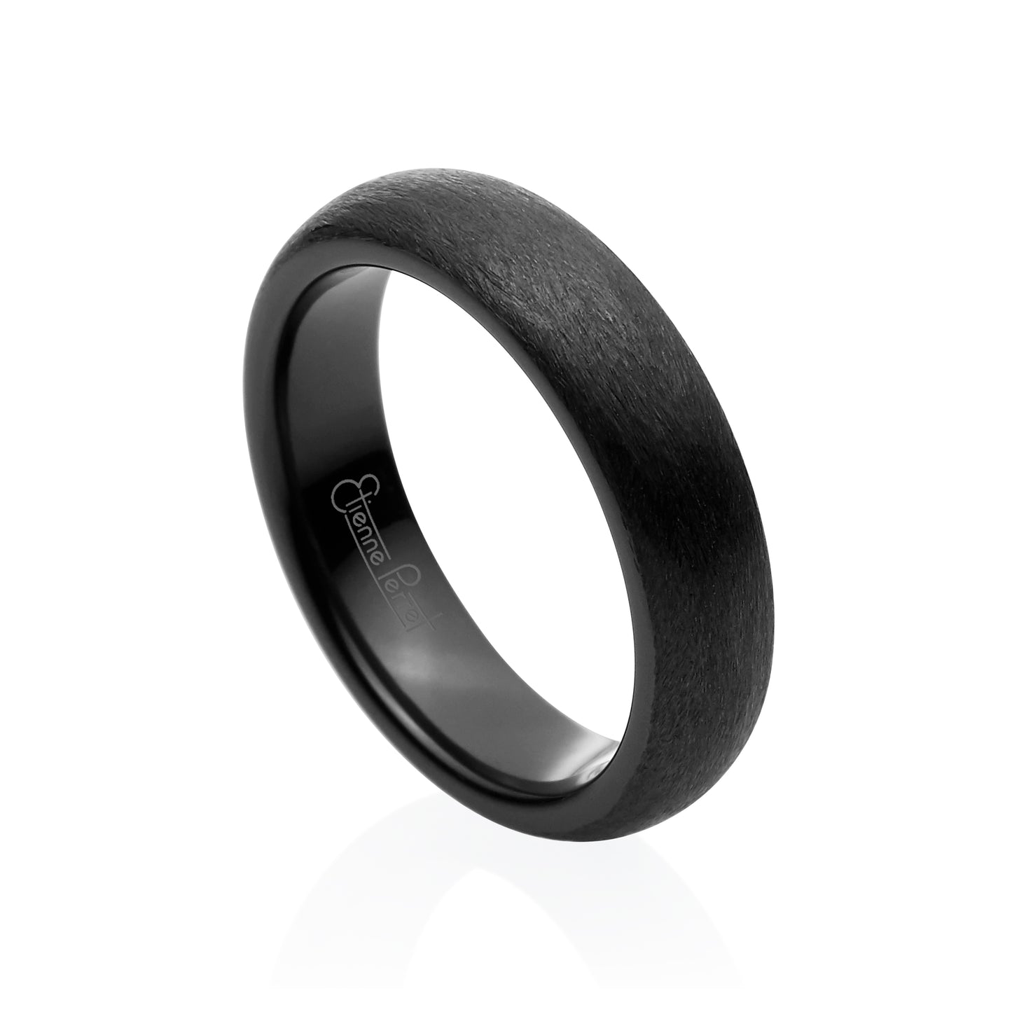 Black Gem Ceramic Dome Band 5mm