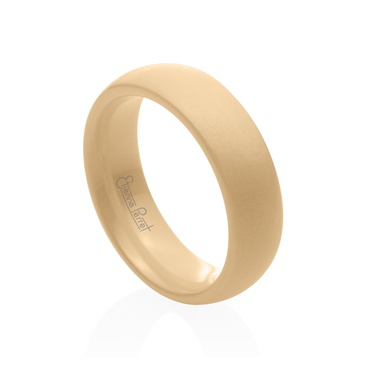 Cream Gem Ceramic Dome Band 6mm