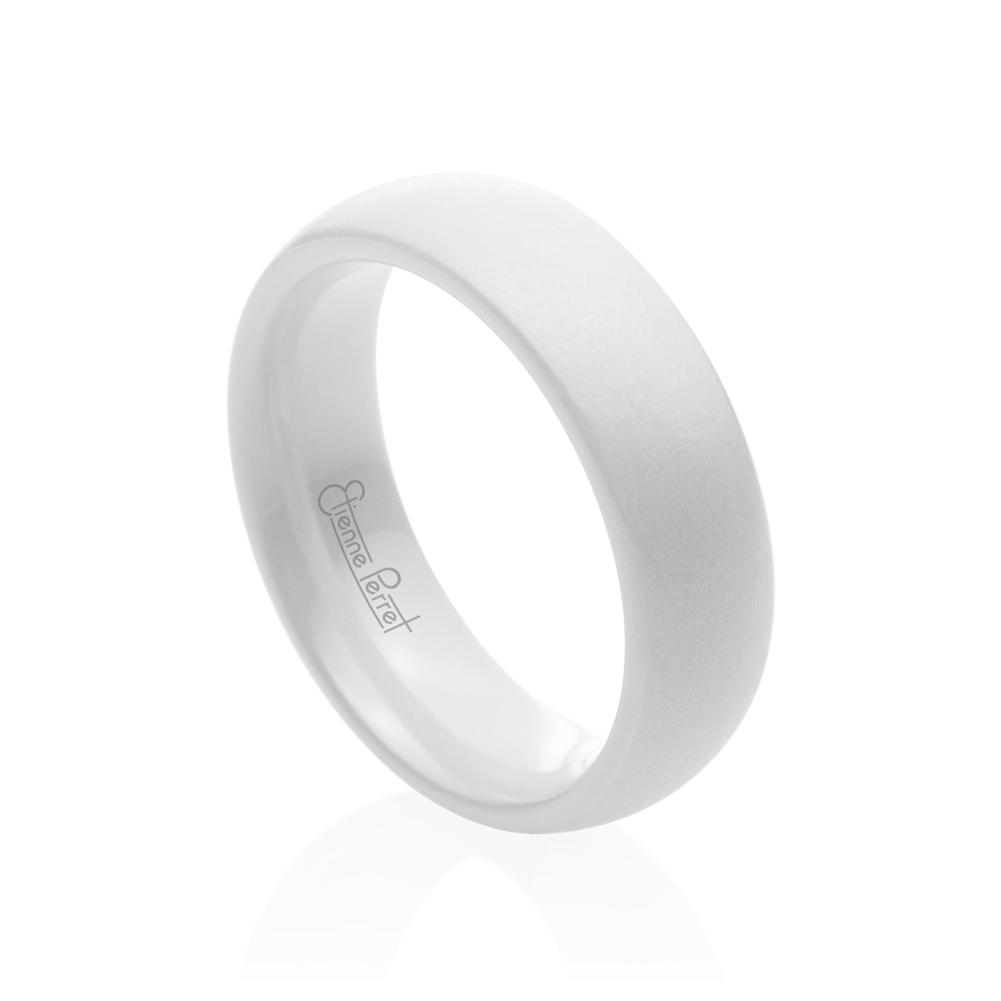 White Gem Ceramic Dome Band 5mm