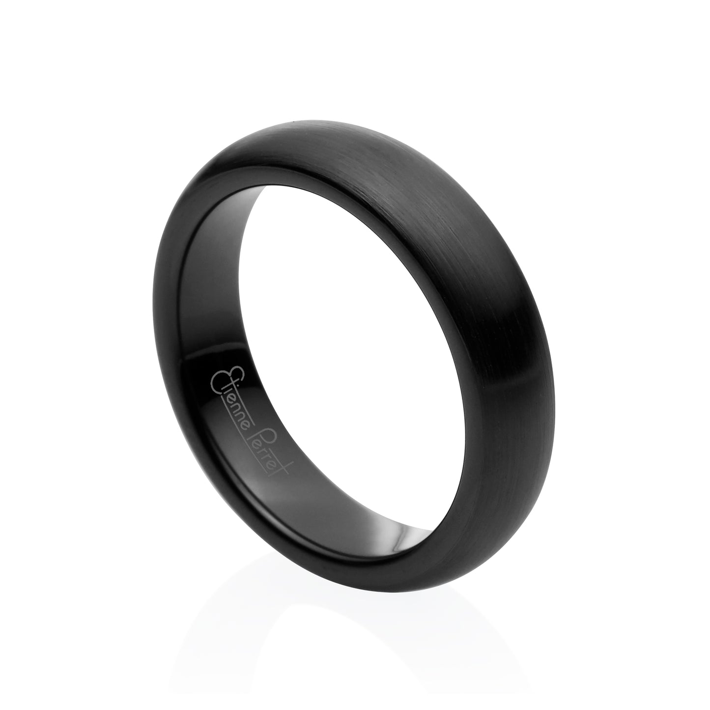 Black Gem Ceramic Dome Band 5mm