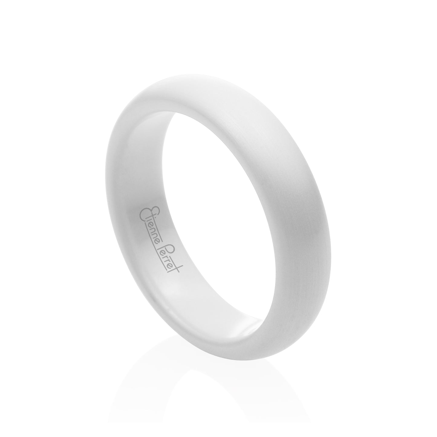 White Gem Ceramic Dome Band 5mm