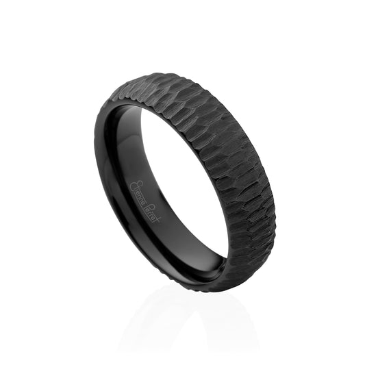 Black Gem Ceramic Bark Band 6mm
