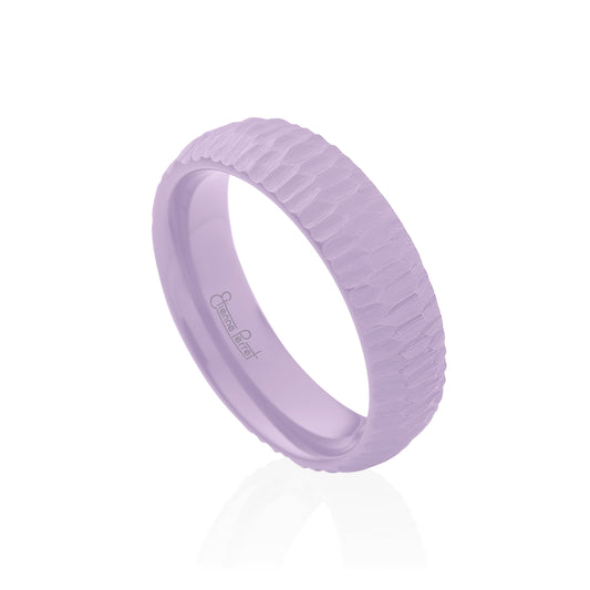 Lavender Gem Ceramic Bark Band 6mm