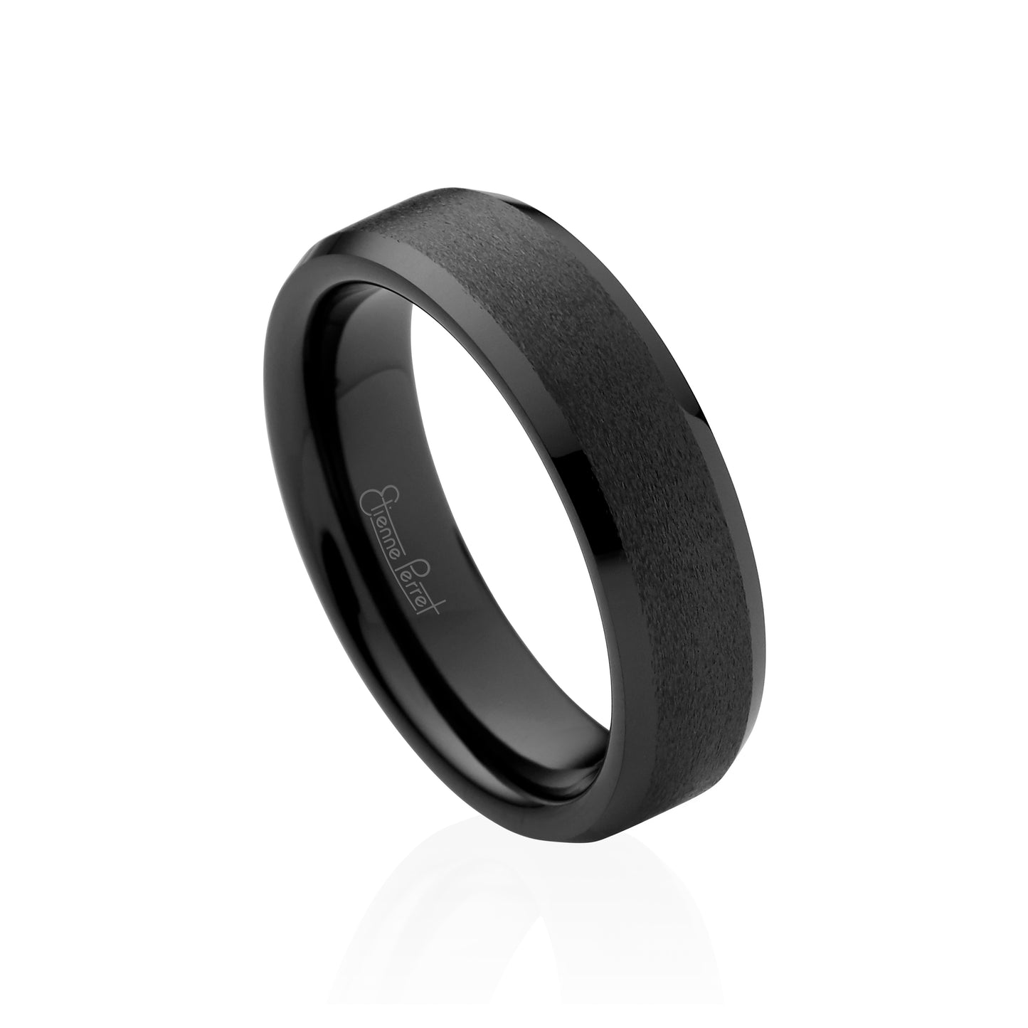 Black Gem Ceramic Bevel Edge Band 6mm