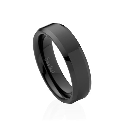 Black Gem Ceramic Bevel Edge Band 6mm