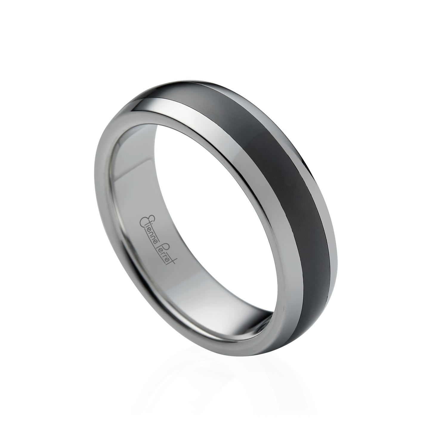 Cobalt Chrome with Black Gem Ceramic Inlay Band 6mm