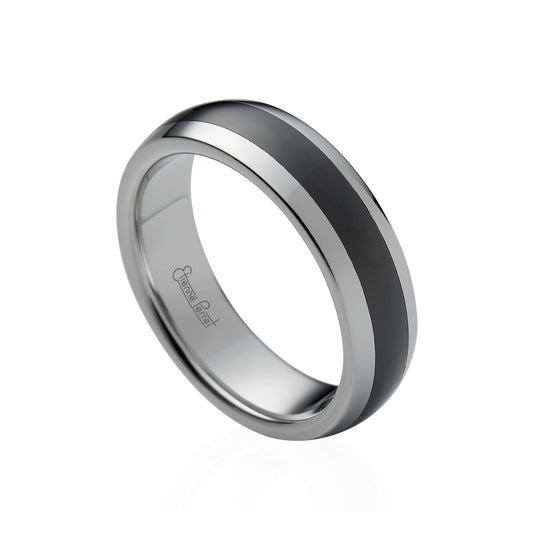 Cobalt Chrome with Black Gem Ceramic Inlay Band 6mm