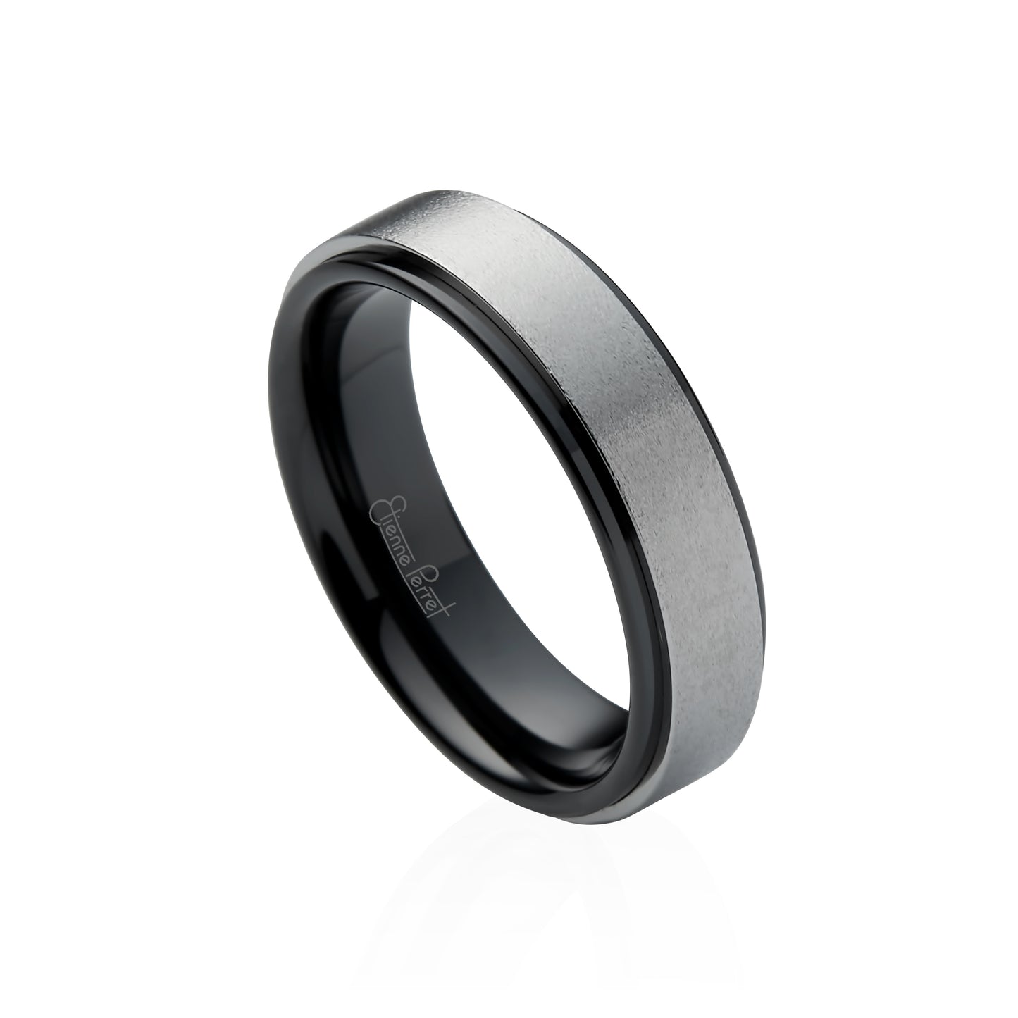Black Gem Ceramic with Cobalt Chrome Overlay Band 6mm