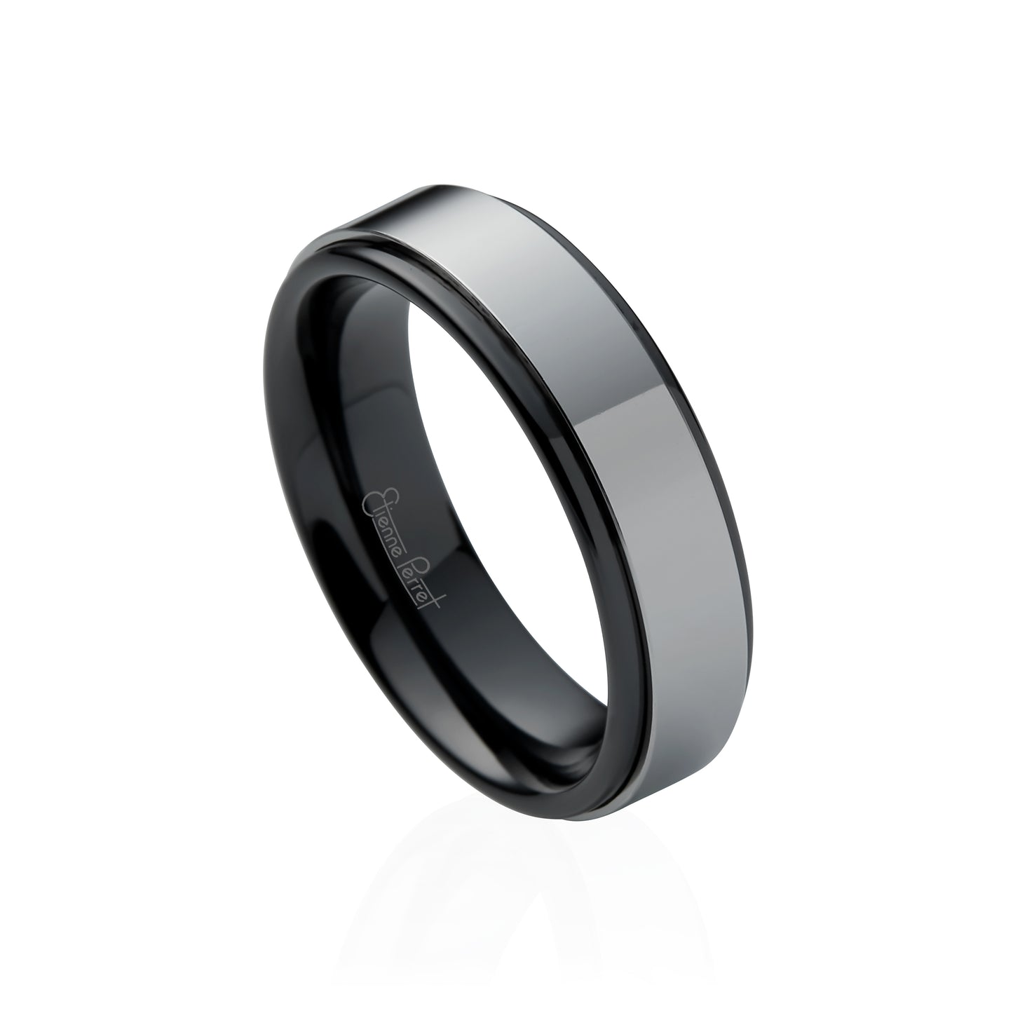 Black Gem Ceramic with Cobalt Chrome Overlay Band 6mm