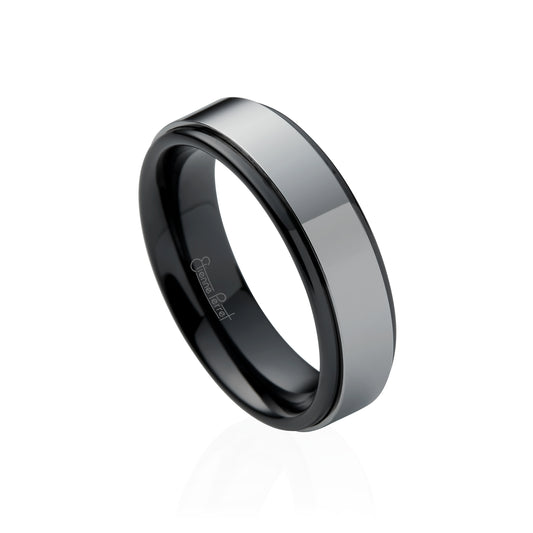 Black Gem Ceramic with Cobalt Chrome Overlay Band 6mm