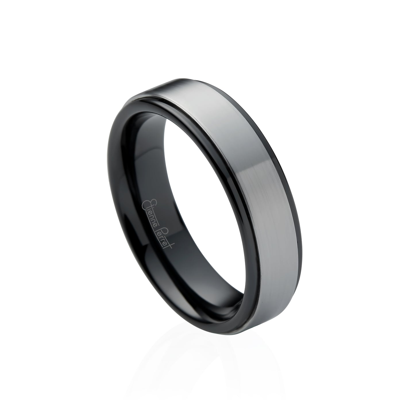 Black Gem Ceramic with Cobalt Chrome Overlay Band 6mm