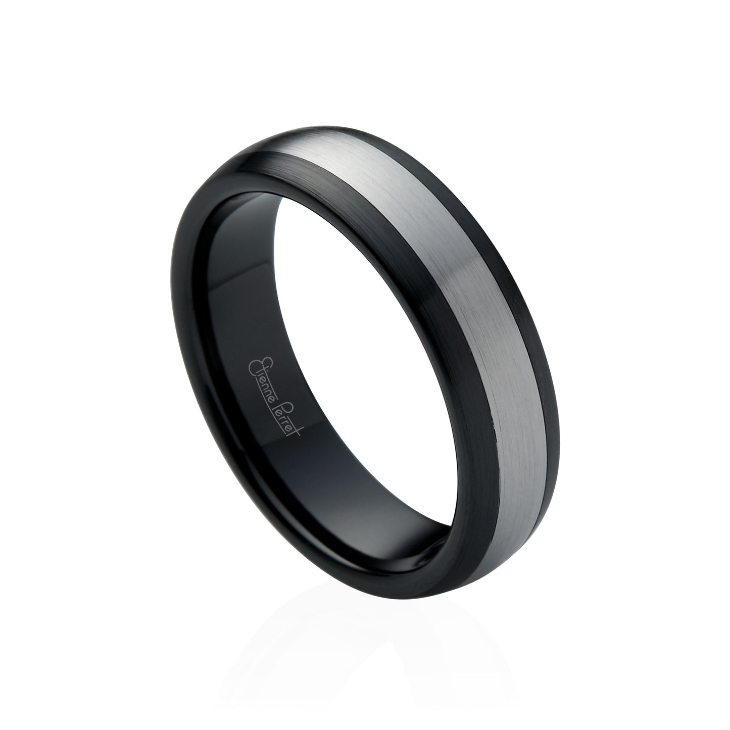Black Gem Ceramic with Cobalt Chrome Inlay Band 6mm