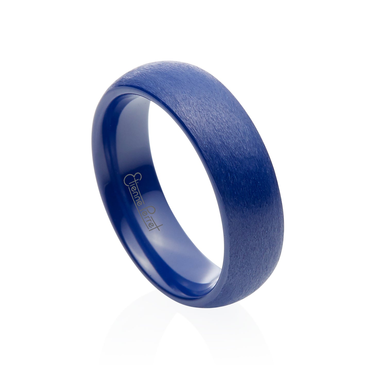 Blue Gem Ceramic Dome Band 6mm