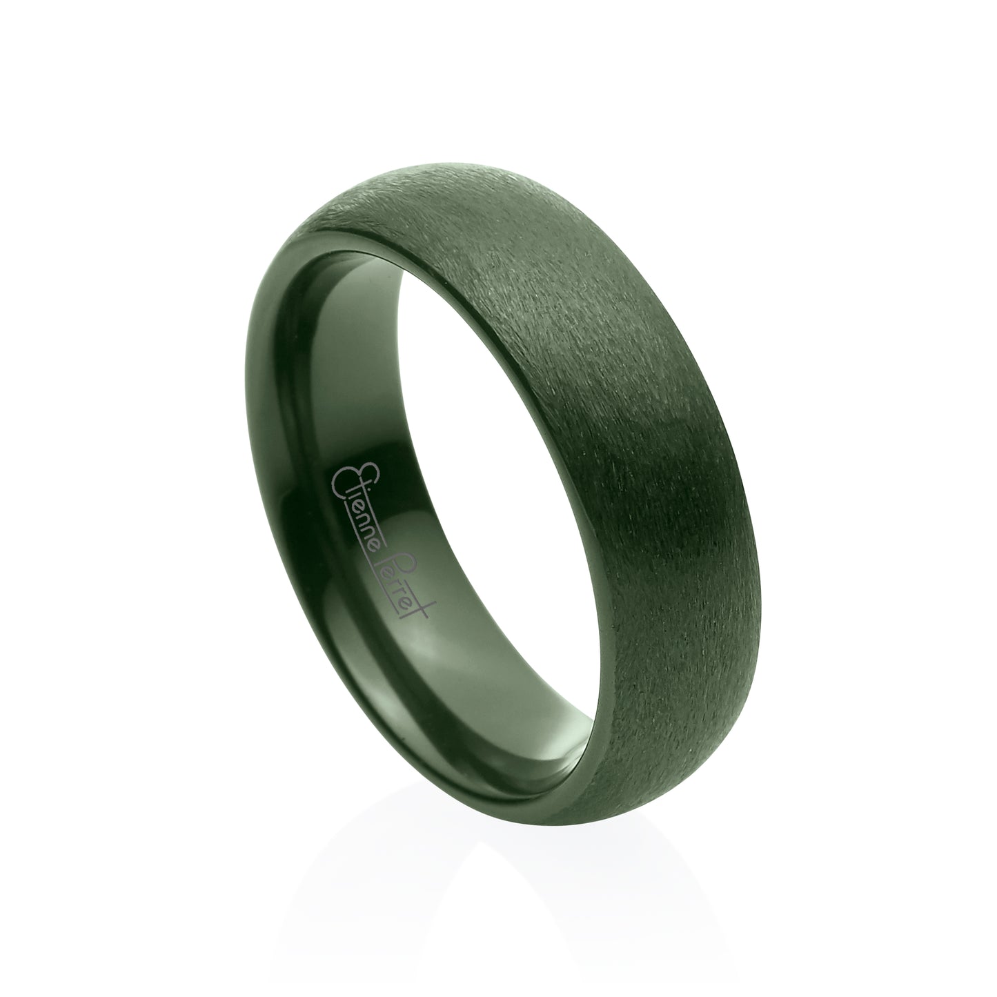 Green Gem Ceramic Dome Band 6mm