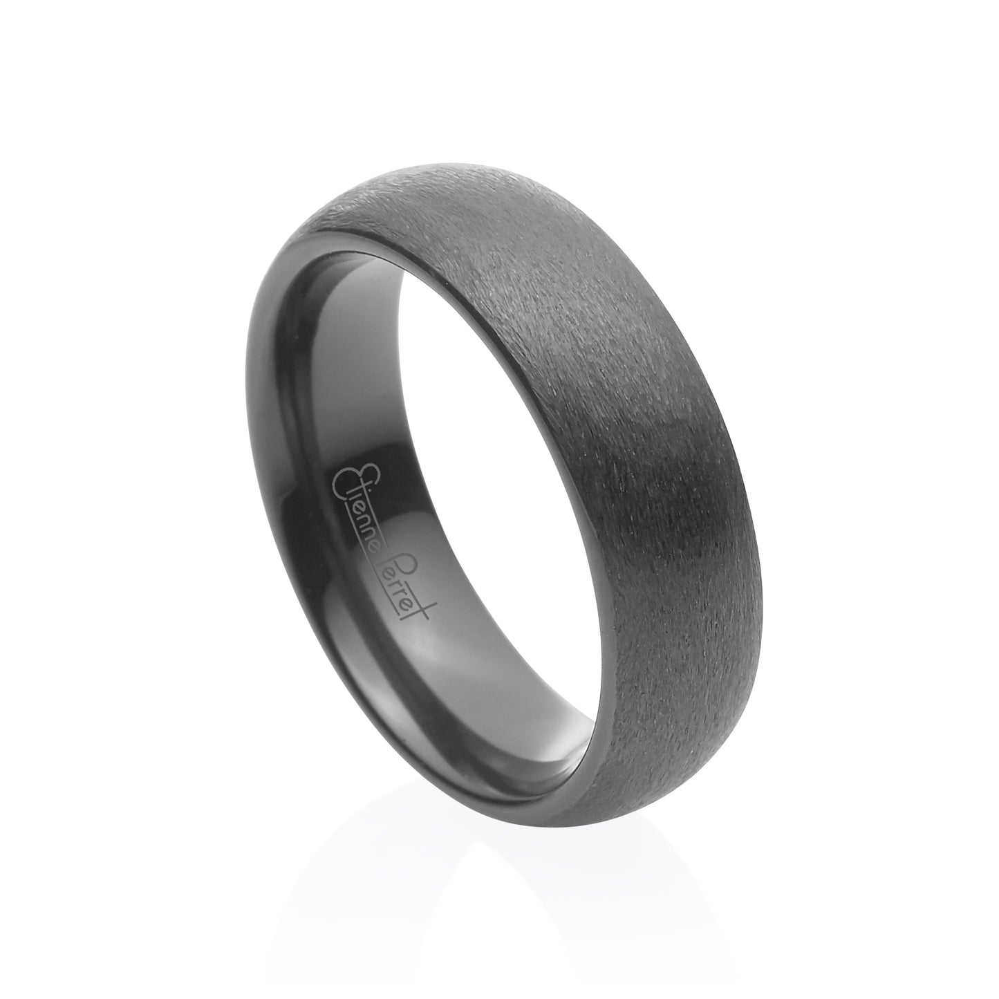 Grey Gem Ceramic Dome Band 6mm
