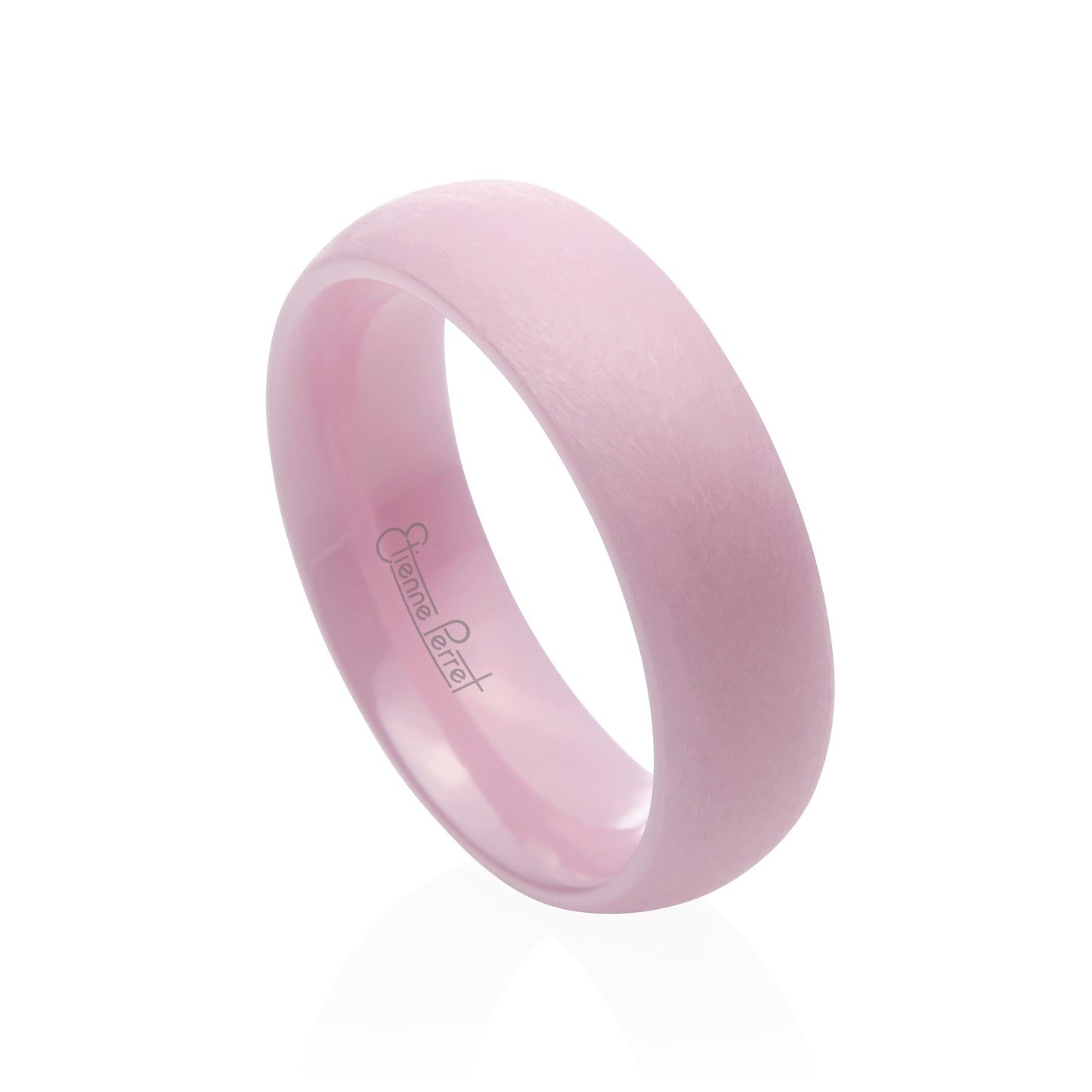 Pink Gem Ceramic Dome Band 6mm
