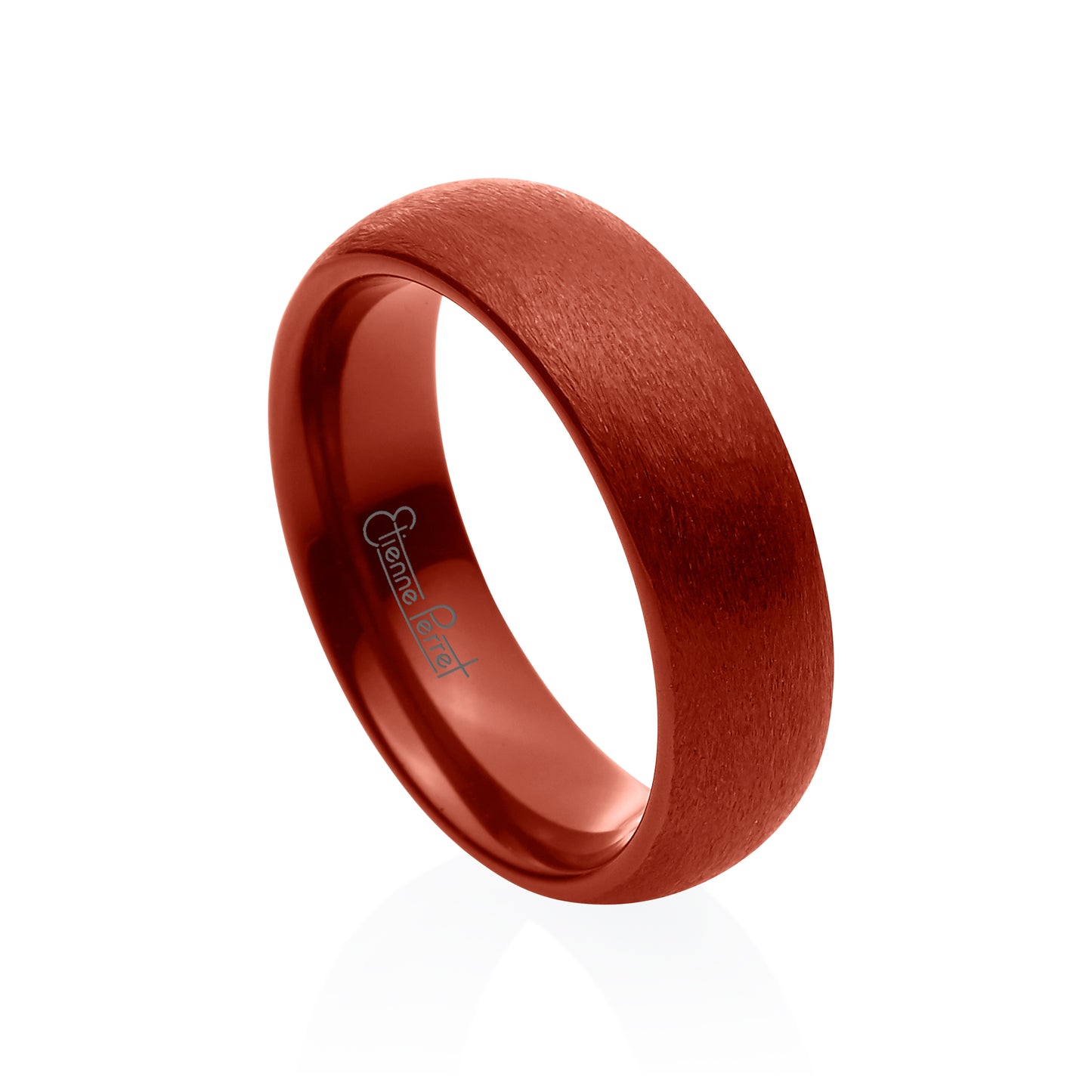 Red Gem Ceramic Dome Band 6mm