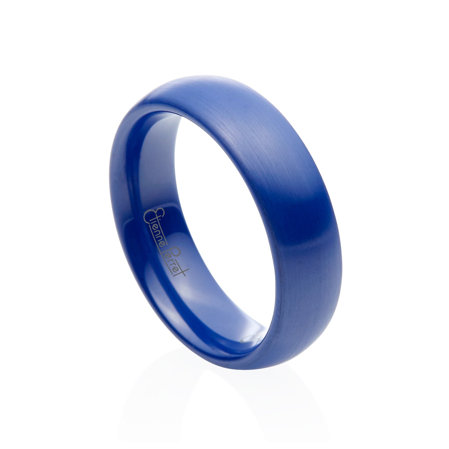 Blue Gem Ceramic Dome Band 6mm