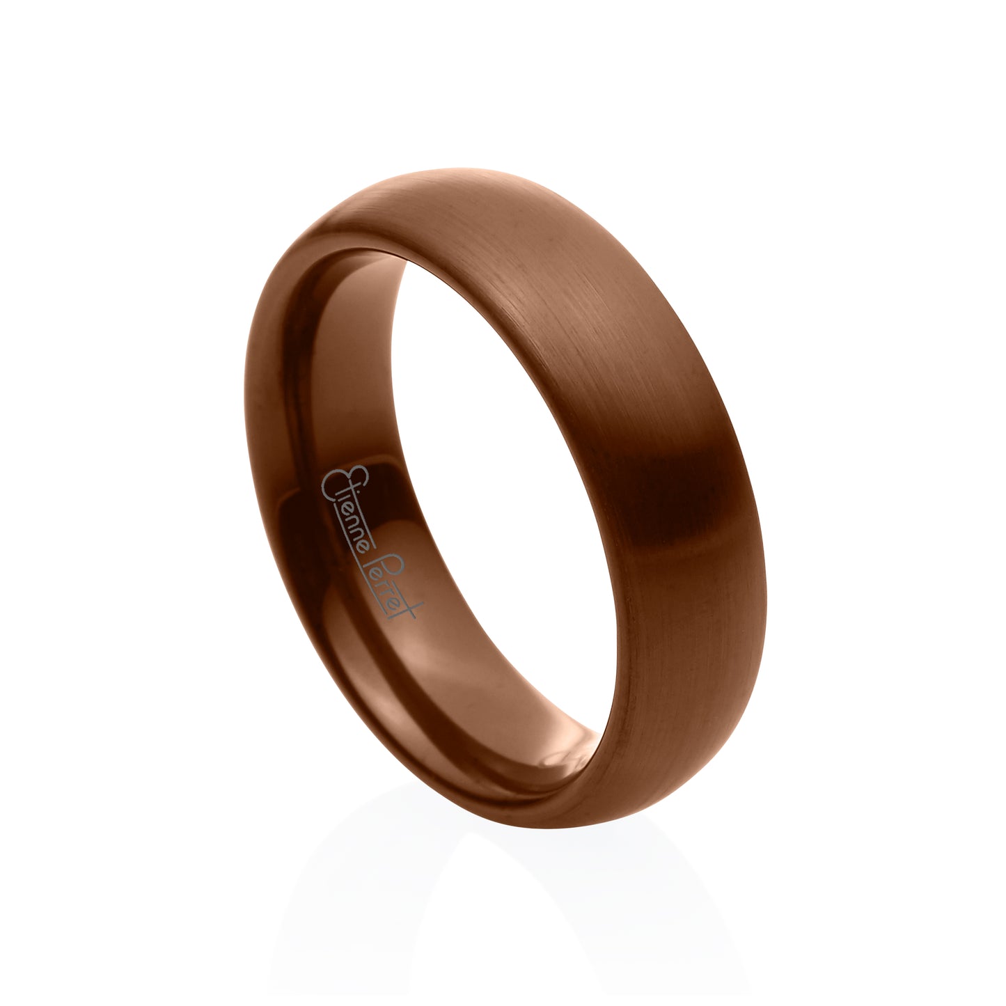 Brown Gem Ceramic Dome Band 6mm