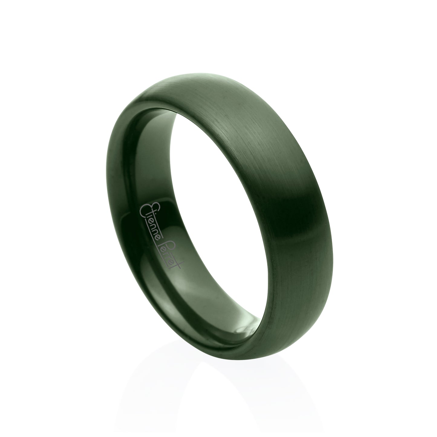 Green Gem Ceramic Dome Band 6mm