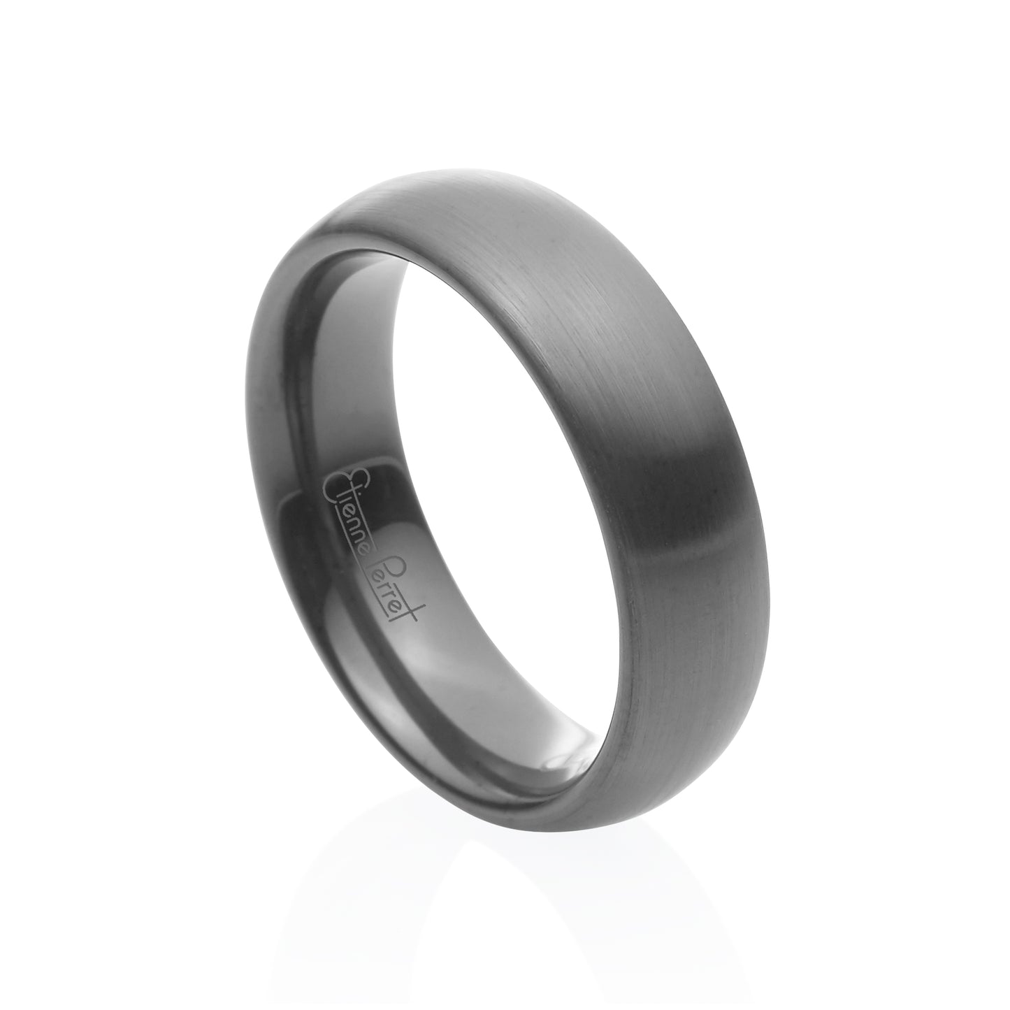 Grey Gem Ceramic Dome Band 6mm
