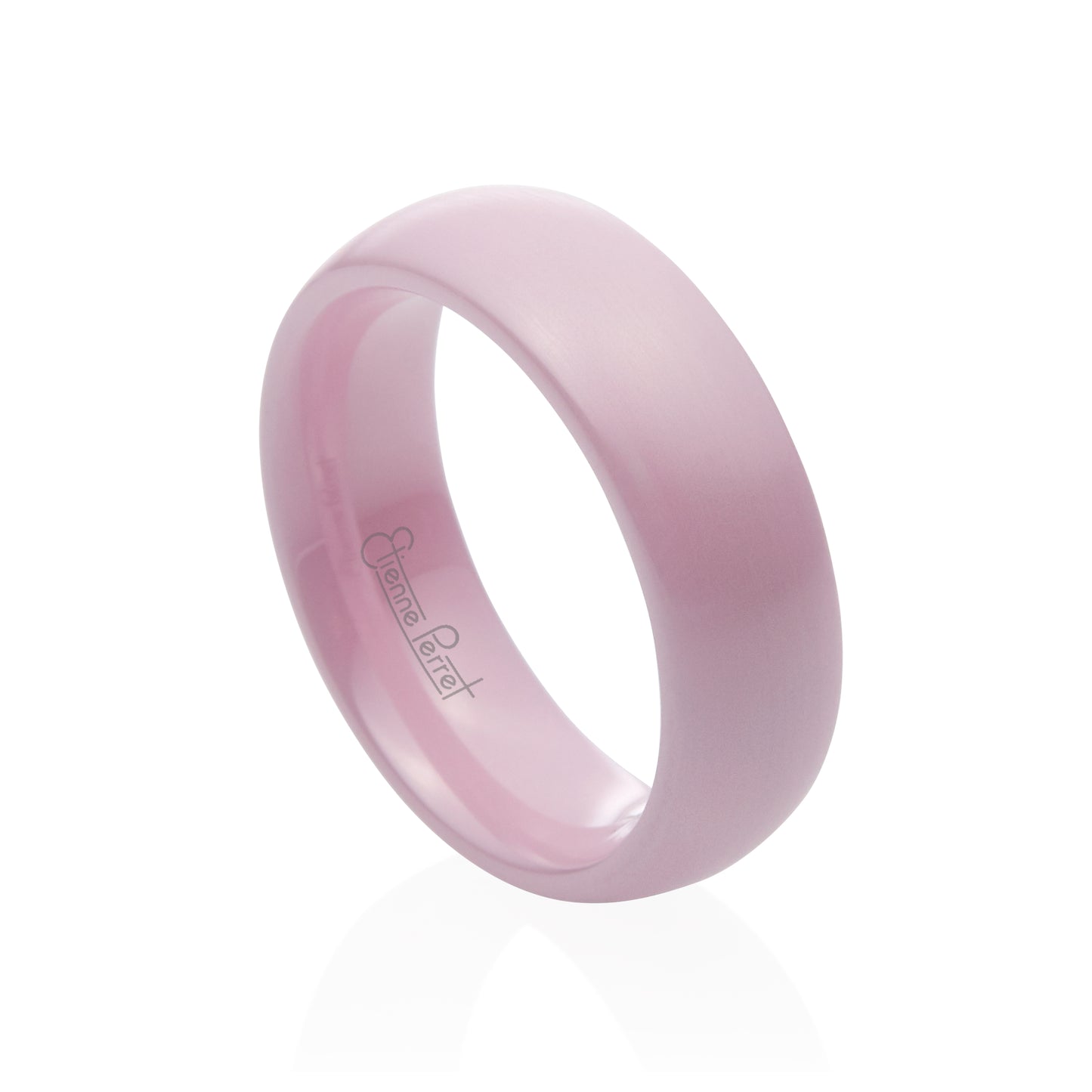 Pink Gem Ceramic Dome Band 6mm