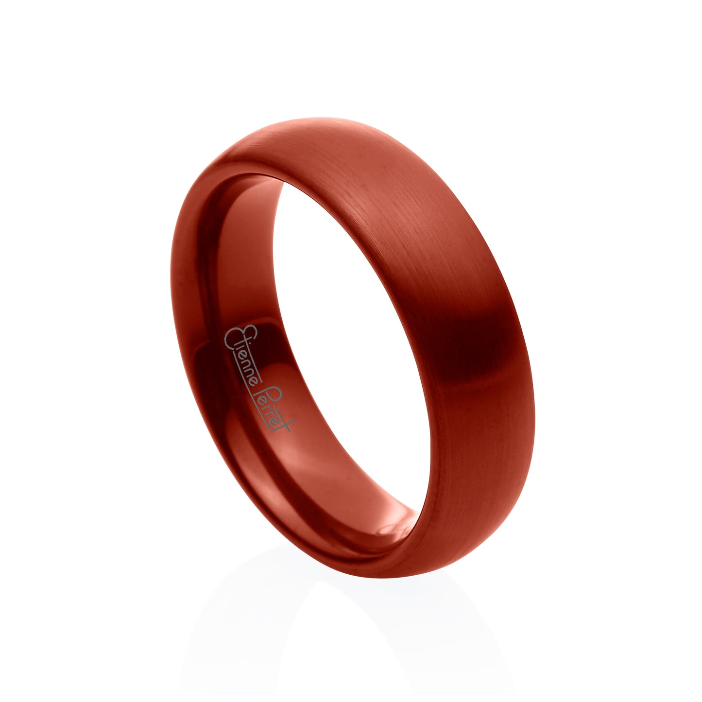 Red Gem Ceramic Dome Band 6mm