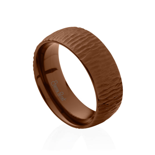 Brown Gem Ceramic Bark Band 8mm